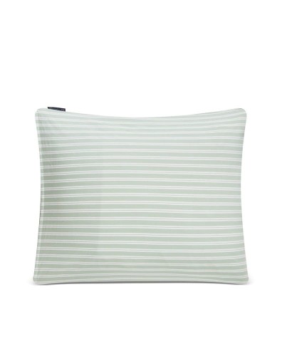 Poszewka na poduszkę Green/White Striped Cotton Poplin Lexington 50x60
