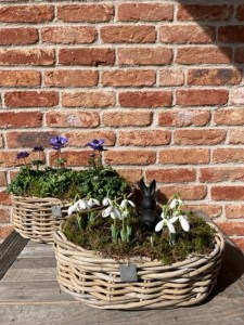 Zestaw 2 owalnych  koszy ratanowych  