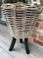 Kosz rattanowy On  Legs Lovely Baskets M Black Drypot