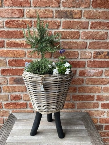 Kosz rattanowy On  Legs Lovely Baskets M Black Drypot