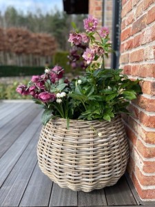 Okrągły kosz ratanowy  fi 58x43