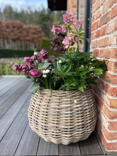 Okrągły kosz ratanowy  fi 58x43