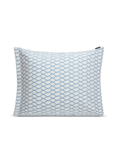 Poszewka na poduszkę White/Blue Rope Printed Cotton Poplin Lexington 50x70