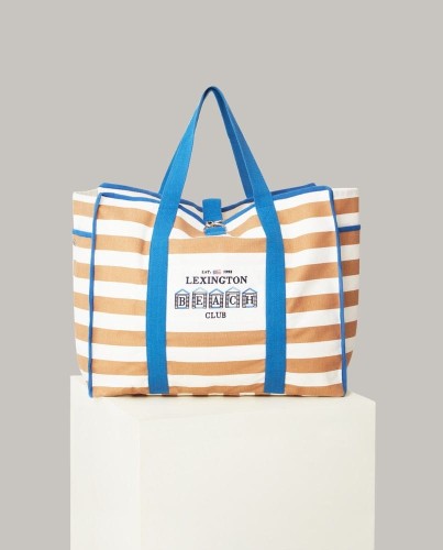 Torba Madison Organic Cotton Family Beach Bag, Beige/White Stripe Lexington  