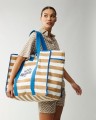Torba Madison Organic Cotton Family Beach Bag, Beige/White Stripe Lexington