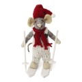 Small Grey Boy Mouse on Skis Grey  Gry &amp; Sif