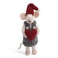 Small White Girl Mouse with Heart Gry &amp; Sif