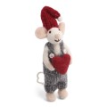Small White Boy Mouse with Heart Gry &amp; Sif