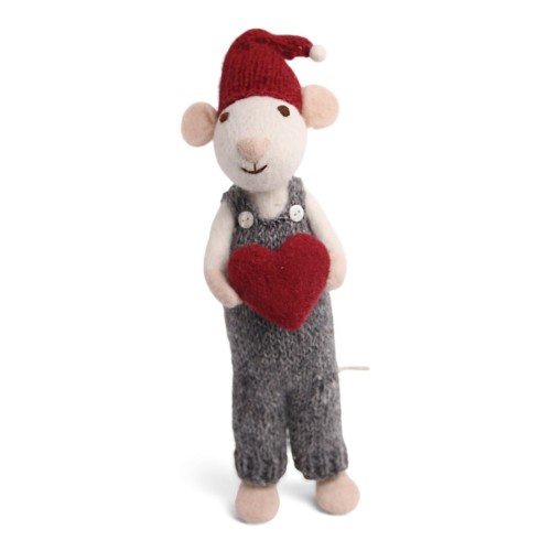Big White Boy Mouse with Heart Gry & Sif      