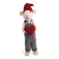 Big White Boy Mouse with Heart Gry &amp; Sif