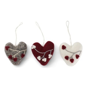 Heart Ornaments with Berrries  Gry & Sif    3szt. 