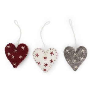 Heart Ornaments with Stars  Gry & Sif    3szt.  