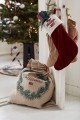 Skarpeta na prezenty Happy Holidays Org Cotton Velvet Stocking Beige Stocking Lexington