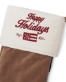 Skarpeta na prezenty Happy Holidays Org Cotton Velvet Stocking Beige Stocking Lexington