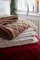 Narzuta / Pled Quilted Organic Cotton Velvet Bedspread Beige  Lexington 160x240