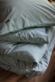 Zestaw pościeli Striped Cotton Pin Point Green/White Lexington 200x200/50x70x2