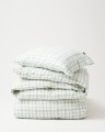 Zestaw pościeli Checked Lyocell Blend White/Green  Lexington 150x210/50x70