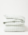 Zestaw pościeli Checked Lyocell Blend White/Green  Lexington 150x210/50x70