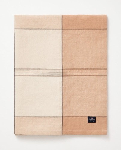 Obrus Checked Tablecloth In Linen Blend Lexington  