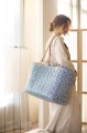 Torba na zakupy Sainte-Maxime stripes Handed By  ocean blue XL