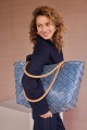 Torba na zakupy Sainte-Maxime stripes Handed By  ocean blue XL