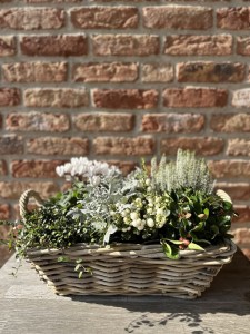 Kosz rattanowy 42x27x14cm z uchwytami