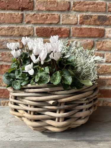 Okrągły  kosz z grubego ratanu fi 38