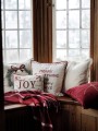 Poszewka Happy always pillow cover  Lexington snow white /red