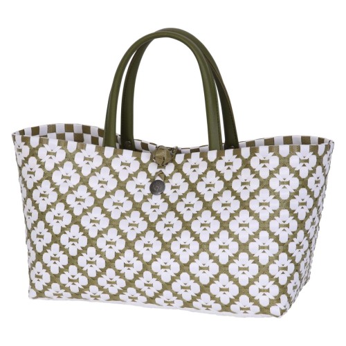 Torba na zakupy Mini Motif Bag Handed By olive with white pattern  S 