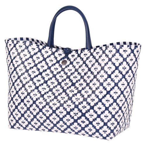 Torba na zakupy  Motif Bag Handed navy with white  pattern  L