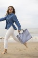 Torba na zakupy  Motif Bag Handed navy with white  pattern  L