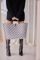 Torba na zakupy  Motif Bag Handed By  black with white  pattern   L