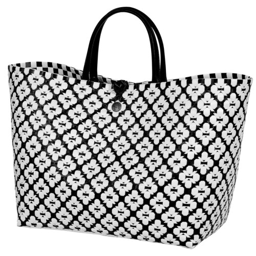 Torba na zakupy  Motif Bag Handed By  black with white  pattern   L 
