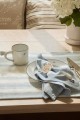 Podkładka Striped organic cotton herringbone placemat, white/blue  Lexington  40x50