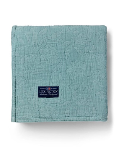 Narzuta Flower jacquard organic cotton bedspread  Lexington eucaliptus 260x240