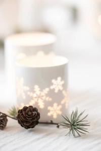 Świecznik Sögne  white  snow crystal small