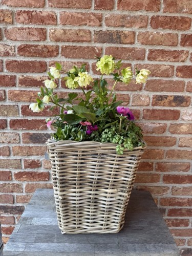 Kwadratowy kosz ratanowy 36x36