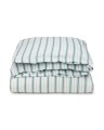Zestaw pościeli Striped cotton poplin bed set, white/eucalyptus  Lexington 150x210/50x70