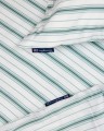 Zestaw pościeli Striped cotton poplin bed set, white/eucalyptus  Lexington 150x210/50x70