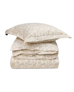 Zestaw pościeli Flowers cotton sateen bed set, white/beige  Lexington 150x210/50x70  