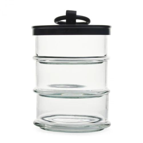 Pojemnik Cordoba Triple Storage Jar  Riviera Maison czarny   