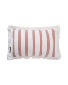 PoduszkaStriped organic cotton fringe pillow, white/coral  Lexington 30x50