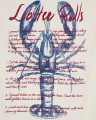 Ręcznik kuchenny Lobster rolls organic cotton twill kitchen towel, white/red Lexington
