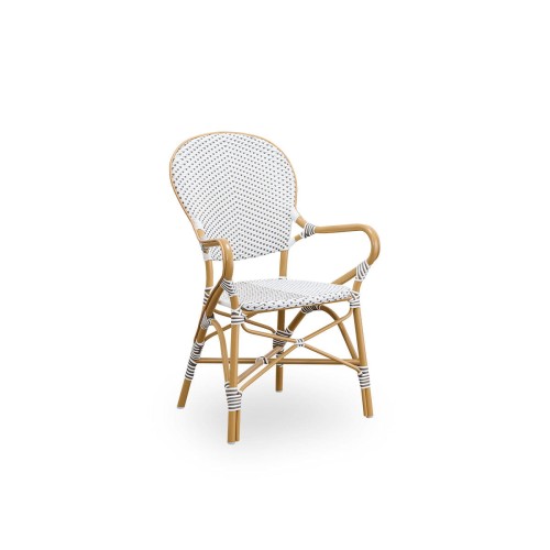 Fotel Isabell Exterior Dining Armchair Sika Design White/ cappuchino dot almond