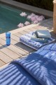 Poduszka /siedzisko Organic cotton canvas indoor/outdoor cushion, blue/white   Lexington