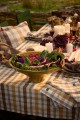 Obrus Checked linen blend tablecloth Lexington