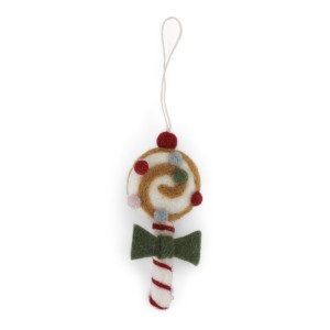 Christmas Candy  w Pine Green Bow  Gry & Sif        