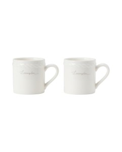 Kubek Lexington porcelain espresso mug (set of 2), white/beige Lexington 