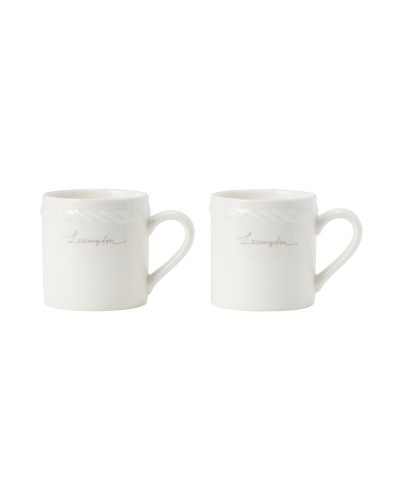 Kubek Lexington porcelain espresso mug (set of 2), white/beige Lexington 