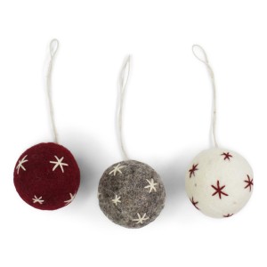Ball Ornaments with Stars  Gry & Sif    3szt.        